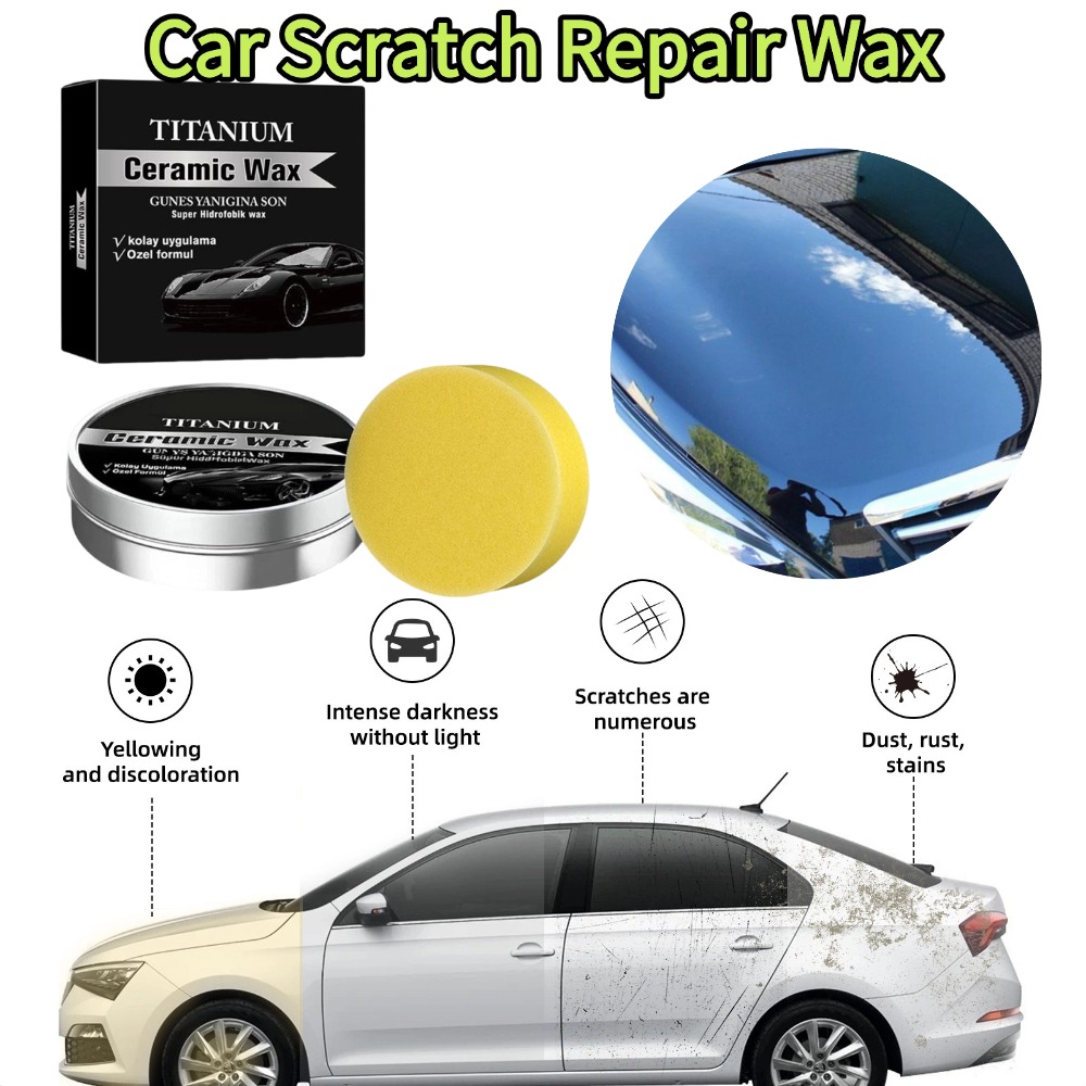 Car Scratch Repair Polishing Wax Paste - Cire céramique au titane 100g, pâte