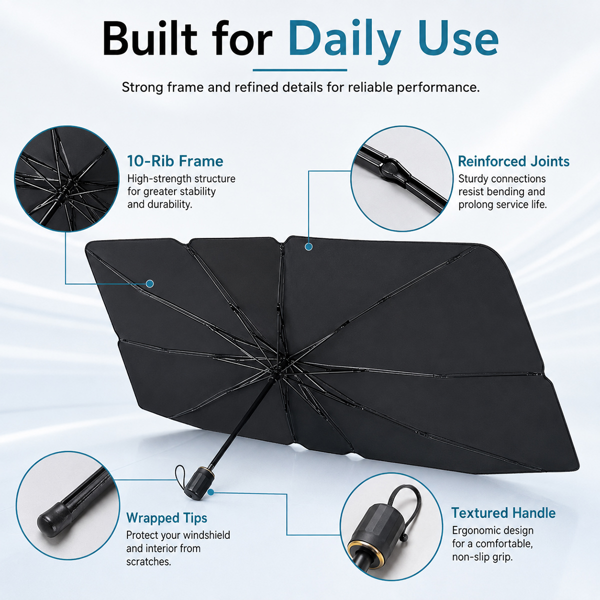 Pare-soleil pliable pour pare- - Car Sunshade Windshield Umbrella Foldable avis et prix