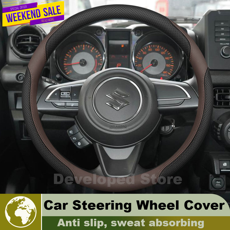 Housse de volant de voiture en - Car Steering Wheel Cover Anti Slip Breathable avis et prix