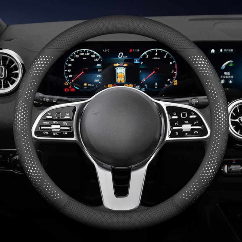 Housse de volant de voiture en - Car Steering Wheel Cover Anti Slip Breathable avis et prix
