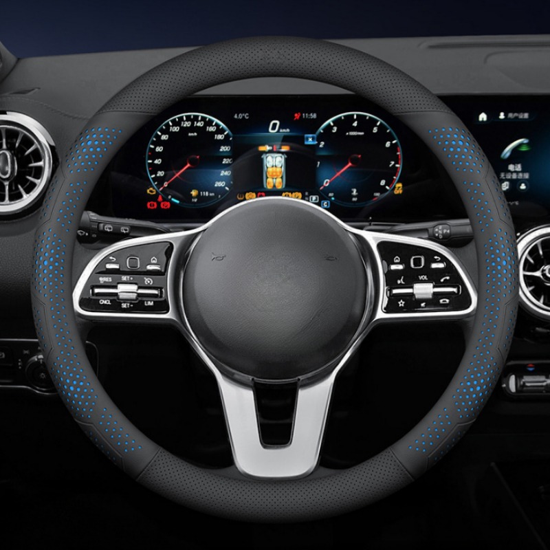 Housse de volant de voiture en - Car Steering Wheel Cover Anti Slip Breathable avis et prix
