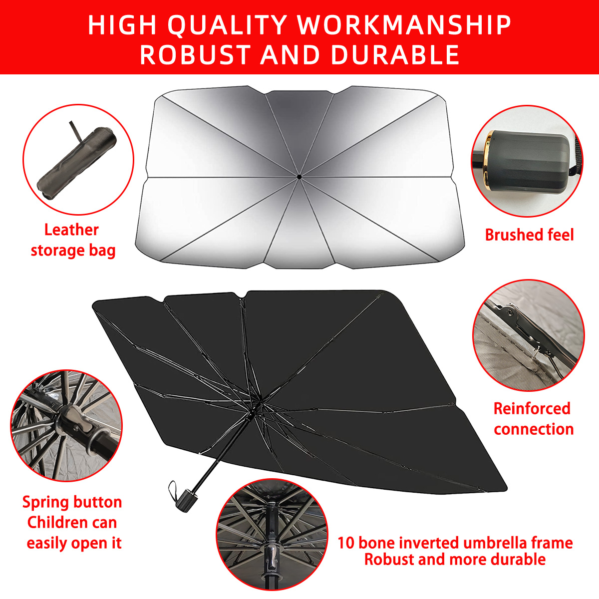 PINMOAP Pare-soleil de pare-br - Car Sunshade Windshield Umbrella Foldable avis et prix