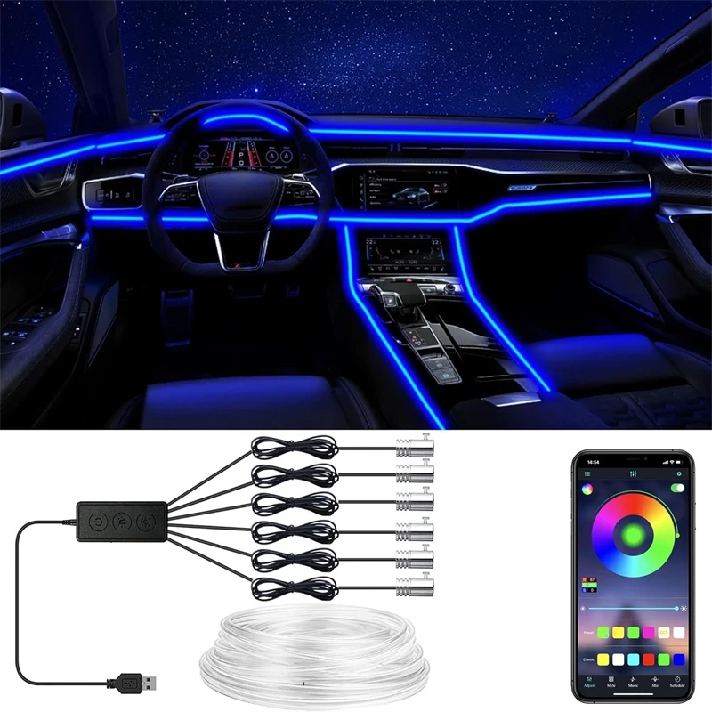 Lumières flexibles en fil EL a - Led Ambient Interior Car Lights App Control avis et prix