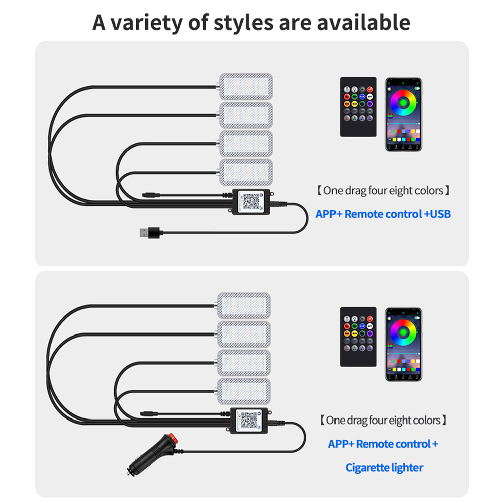 Lampe LED d'éclairage intérieu - Led Ambient Interior Car Lights App Control avis et prix