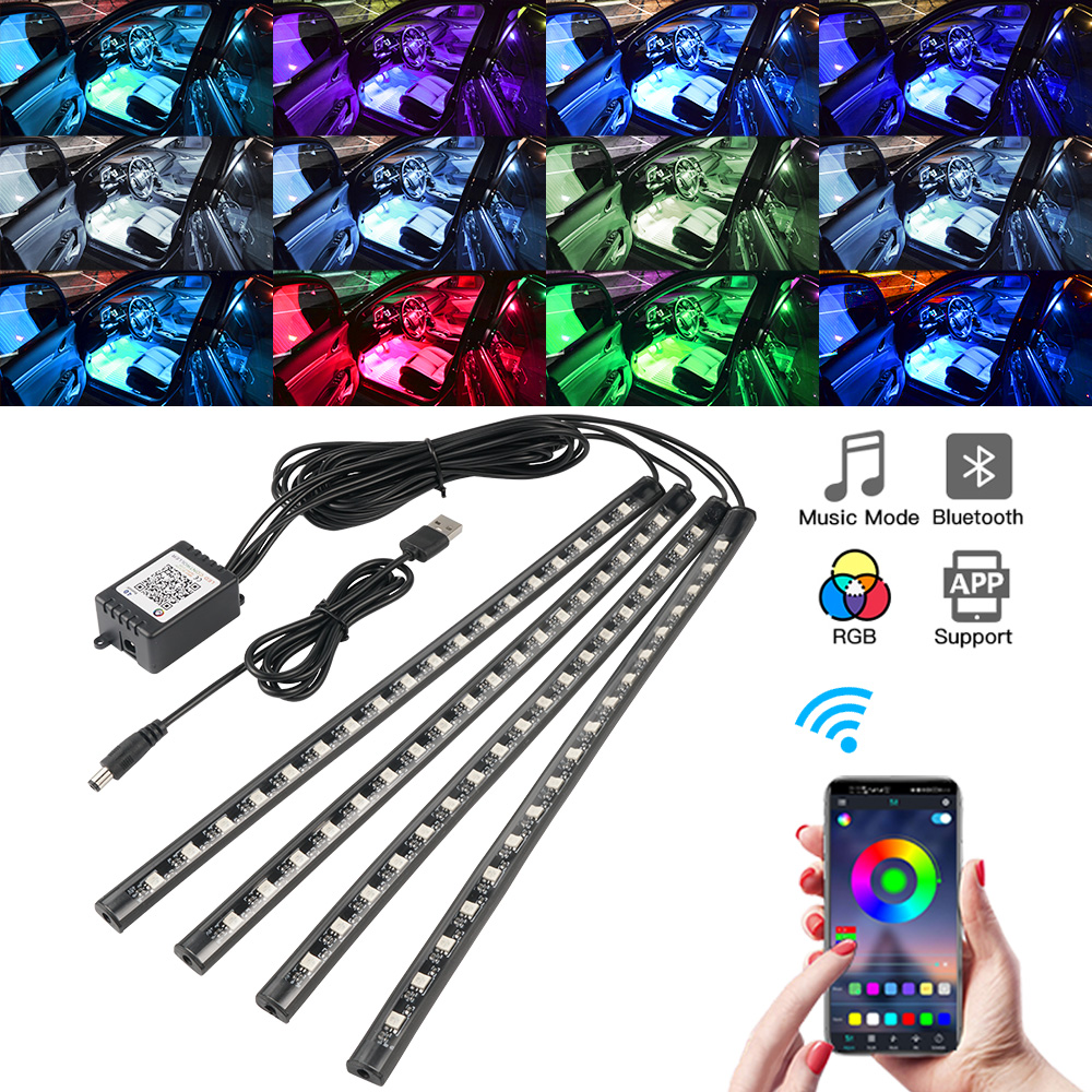 Néon LED intérieur voiture lum - Led Ambient Interior Car Lights App Control avis et prix