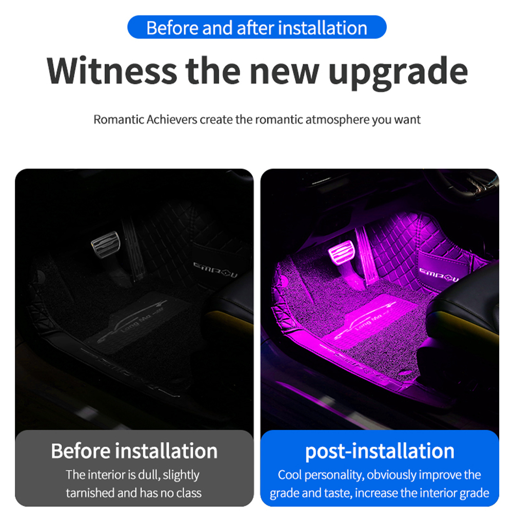 Lumières décoratives d'ambianc - Led Ambient Interior Car Lights App Control avis et prix